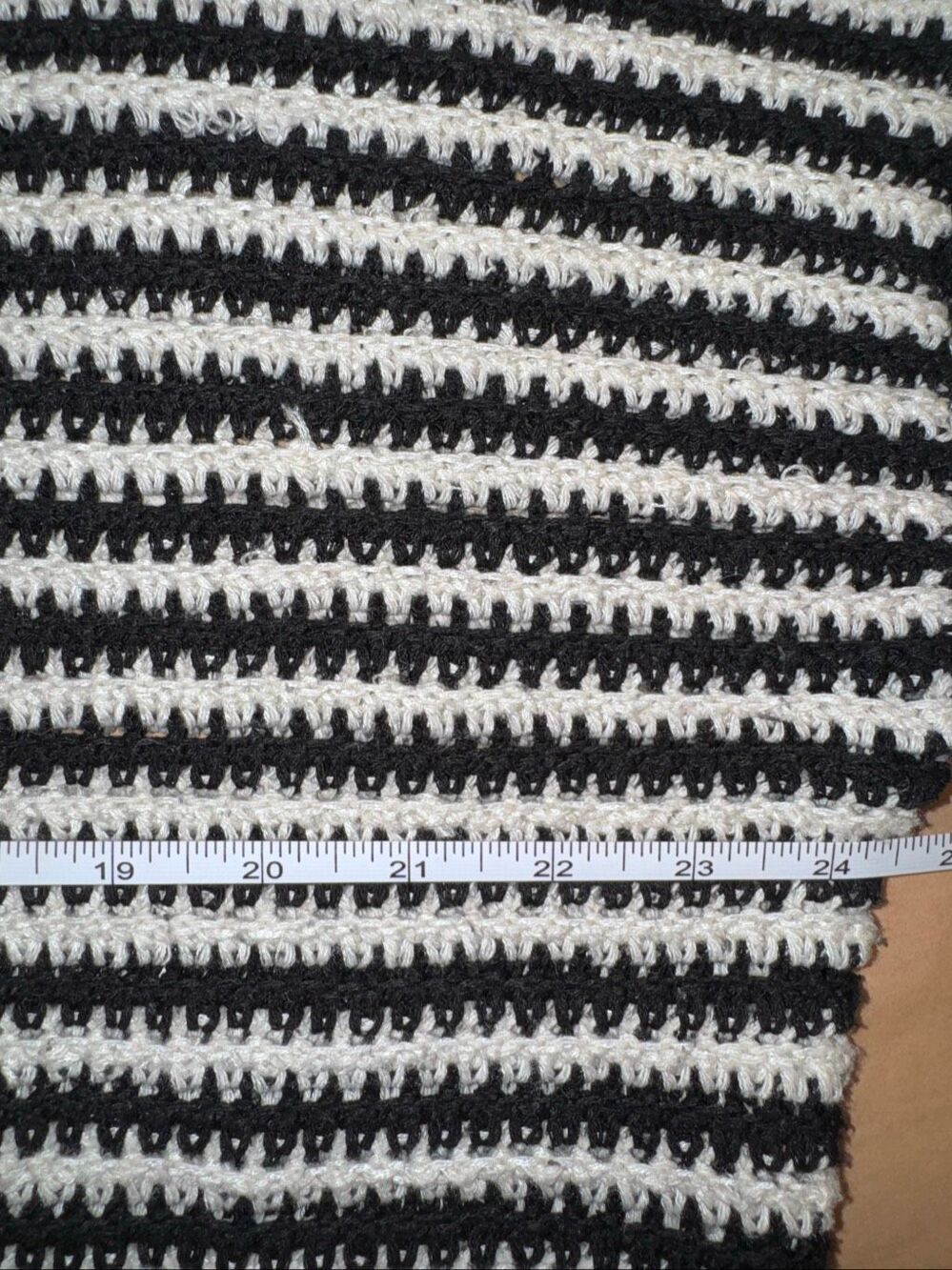 Little Lies Size L Orla Crewneck Sweater Striped Crochet Relaxed - Picture 9 of 10
